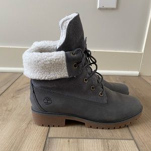 Timberland Jayne Waterproof Teddy Fleece Fold Down Fashion Boot
